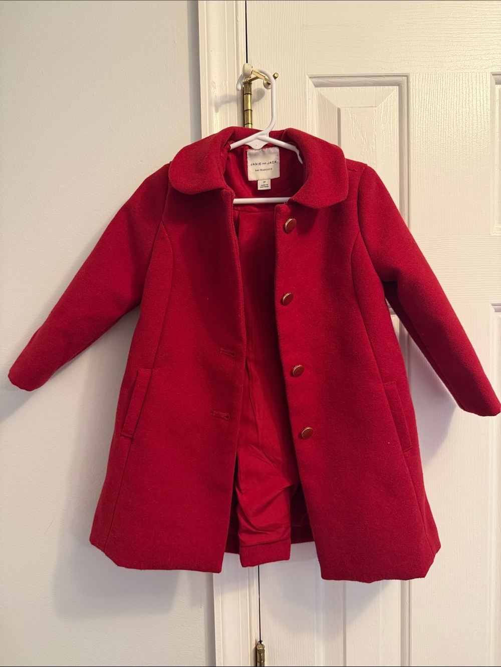 Janie and Jack Red Bow Coat